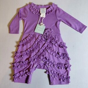 NWT Lemon Loves Layette Ruffled  Romper 0-3 Month Peruvian Pima Snap Sleeper
